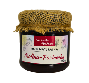 Herbatka miodowa "Malina-poziomka" 250g